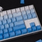 Gradient Blue 104+16 Full PBT Gradient Blue Dip-dye Keycaps Set Doubleshot Backlit OEM Profile for Cherry MX Mechanical Keyboard